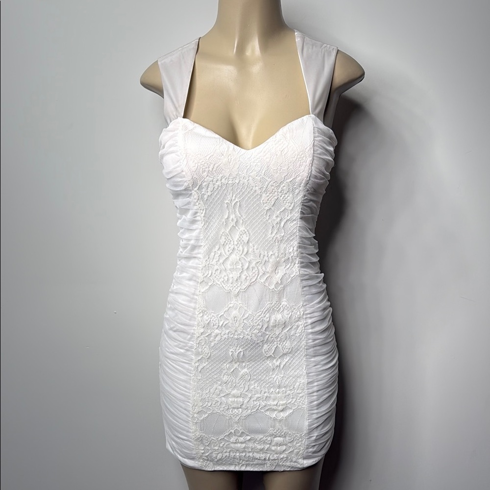 Hailey Logan White Lace Mini Dress